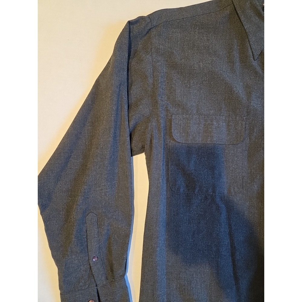 Bugle Boy‎ Mens Gray Fleece Long Sleeve Button Down Size Large - Picture 2 of 6